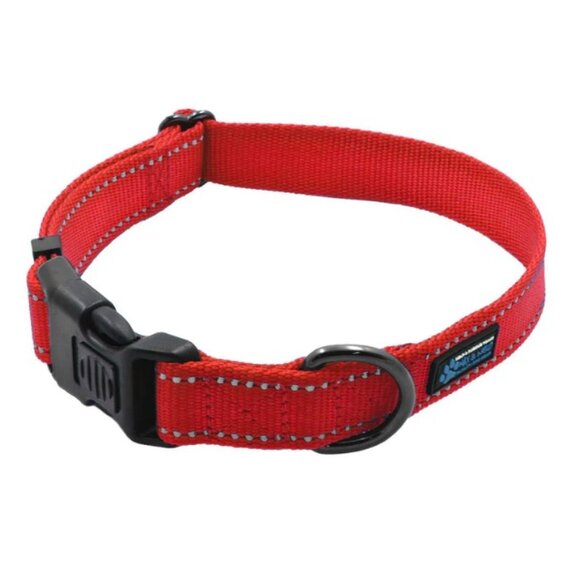 Dog Collar & Leash: Matching Red Reflective Collar & 6-ft Leash, Medium - Picture 1 of 6
